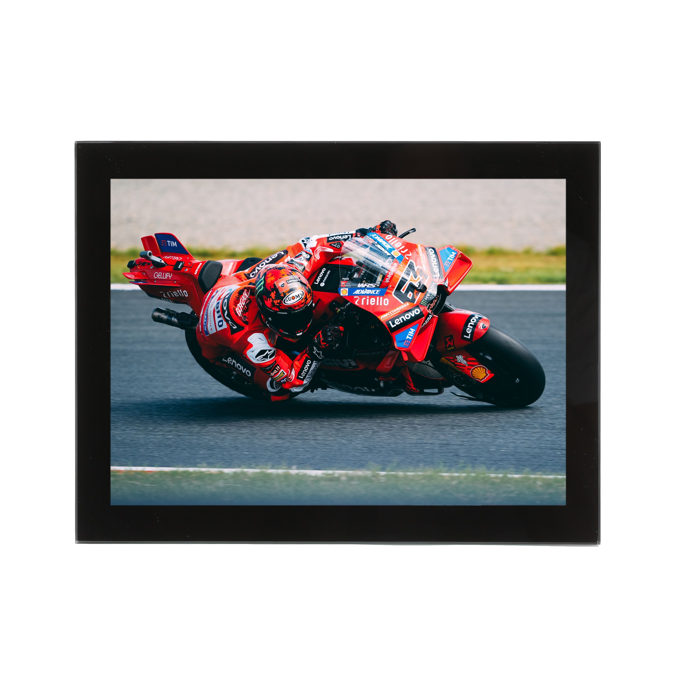 Francesco Bagnaia 2025 Glass Frame Print - Japanese GP