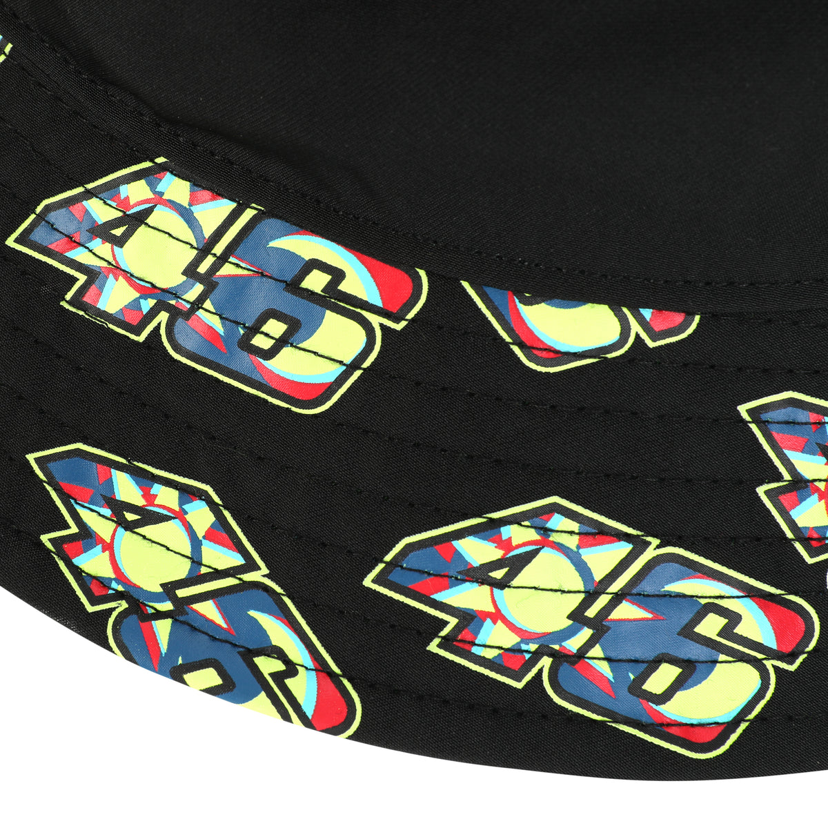 VR46 Moon Sun Tapered Bucket Hat Black & Neon Yellow