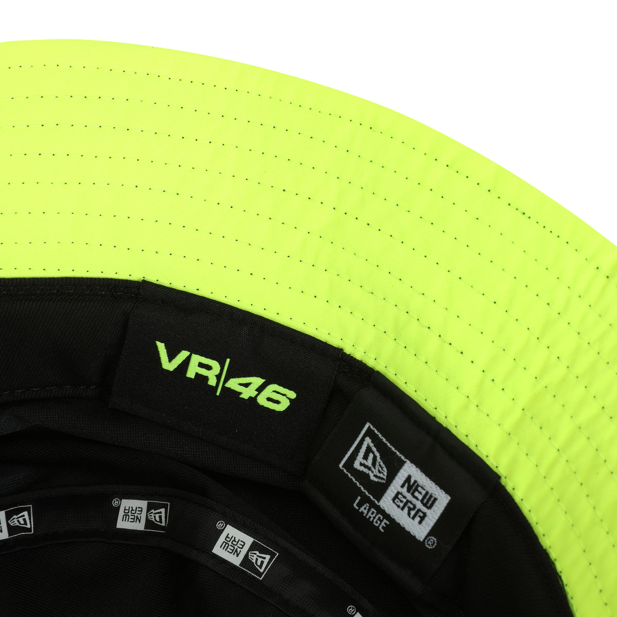 VR46 Moon Sun Tapered Bucket Hat Black & Neon Yellow